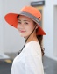 Fashion Solid Color Children-orange Horsetail Hole Embroidery Shrink Buckle Children Fisherman Hat