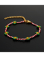 Fashion Green + Yellow Imported Rice Beads Hand-woven Flower Bracelet