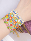 Fashion Yellow + Blue Imported Rice Beads Hand-woven Flower Bracelet