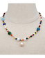 Fashion Color Mixing Natural Freshwater Pearl Crystal Rice Pearl Glass Thousand Flower Bead Necklace