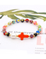 Fashion Yellow Natural Freshwater Pearl Gold Bead Thousand Flower Glass Cross Bracelet