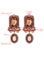Fashion Green Diamond Alloy Gold-plated Resin Cut Crystal Earrings