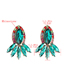 Fashion Rose Red Geometrical Alloy Diamond Faceted Crystal Earrings