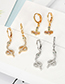 Fashion Golden Color Snake Micro-set Zircon Alloy Snake Earrings