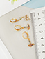 Fashion Golden White Snake Micro-set Zircon Alloy Snake Earrings