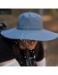 Fashion Dark Gray 12cm Oversized Eaves Sunscreen With Shrink Buckle Fisherman Hat