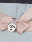 Fashion Platinum Copper Electroplated Zircon Letters Love Hollow Necklace