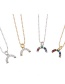 Fashion Gold-plated Color Zirconium Copper Electroplated Zircon Semicircular Necklace