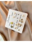 Fashion Color Mixing Flower Love Pearl Fishtail Diamond Stud Earrings Set