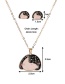 Fashion Black Oil Dropping Color Character Head Alloy Earring Necklace Set