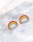 Fashion Color Mixing Rainbow Drop Oil Alloy Earring Necklace Set