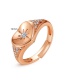 Fashion Rose Gold Heart Shape Adjustable Open Ring