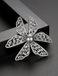 Fashion Platinum Micro-set Zircon Flower Pearl Brooch