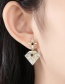 Fashion 18k Copper Inlaid Zircon Starburst Geometric Stud Earrings