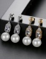 Fashion Platinum Pearl And Copper Zircon Stud Earrings