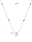 Fashion Red Copper-set Zircon Geometric Necklace
