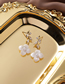 Fashion White Flower Pearl Diamond Alloy Earrings