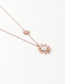 Fashion Rose Gold Small Daisy Diamond Titanium Necklace