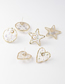 Fashion Star Transparent Resin Pearl Love Round Five-pointed Star Earrings