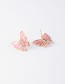 Fashion Pink Micro-set Zircon Butterfly Alloy Earrings