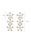 Fashion White Micro-set Zircon Flower Alloy Earrings
