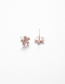 Fashion Rose Gold Micro-set Zircon Flower Alloy Earrings