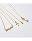 Fashion Golden Locked Jesus Relief Letter Key Multilayer Necklace