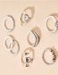 Fashion Silver 8-piece Diamond Love Ring(8pcs)