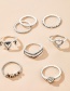 Fashion Silver 8-piece Diamond Love Ring(8pcs)