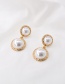 Fashion Golden Round Pearl Alloy Earrings