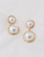 Fashion Golden Round Pearl Alloy Earrings