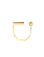 Fashion Golden Gold-plated Copper T-shaped Open Ring