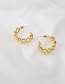 Fashion Golden Metal Chain Hollow Alloy Geometric C-shaped Earrings