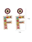 Fashion Color Diamond And Pearl Flower Alloy Earrings