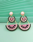 Fashion Color Watermelon Pomelo And Diamond Alloy Earrings