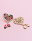 Fashion Light Color Alloy Diamond Heart-shaped Pearl Drop Oil Earrings