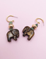 Fashion Brown Elephant Shaped Wood Alloy Geometric Earrings