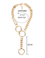 Fashion Golden Geometric Round Alloy Chain Tassel Necklace