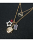 Fashion Golden Imitation Pearl Alloy Five-pointed Star Alphabet Multi-layer Necklace