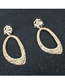 Fashion Golden Hollow Geometric Irregular Bump Earrings