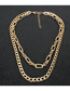 Fashion Golden Double-layer Aluminum Chain Solid Color Necklace
