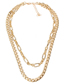 Fashion Golden Double-layer Aluminum Chain Solid Color Necklace