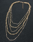Fashion Golden Multilayer Thin Necklace With Diamond Chain