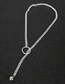Fashion Silver Metal Chain Circle Pendant Necklace