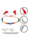Fashion Color Mixing Crystal Braided Eye Tassel Bracelet