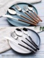 Fashion Small White Marbled Stone Fork Grain Stainless Steel Imitation Marble Grain Knife And Fork Spoon