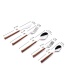 Fashion Small White Marbled Stone Fork Grain Stainless Steel Imitation Marble Grain Knife And Fork Spoon