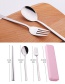 Fashion Red Stainless Steel Portable Cutlery Set