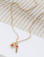 Fashion White Copper Inlaid Zircon Key Lock Pendant Necklace