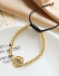 Fashion Golden Bead Bracelet With Copper Eyes And Zircon Eyes